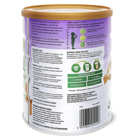Sữa Pediasure Organic Úc hộp 800g cho trẻ 1-10 tuổi