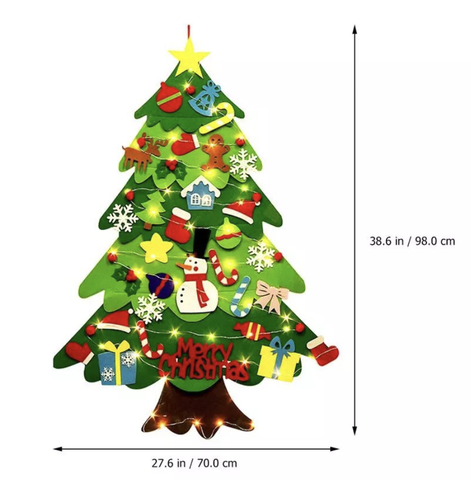 Cây thông noel treo tường kèm đèn nháy