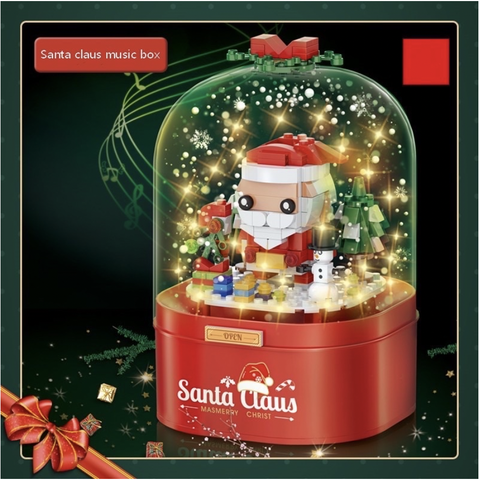 Bộ ghép hình hộp quà Noel phun tuyết kèm nhạc