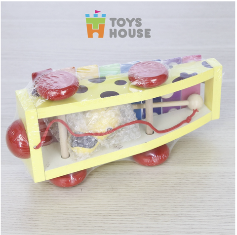 Đồ chơi đàn gỗ kết hợp xe kéo hình cún Toyshouse 1152