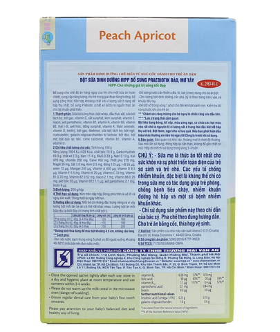 Bột ăn dặm Hipp vị Đào Mơ (4 tháng+)