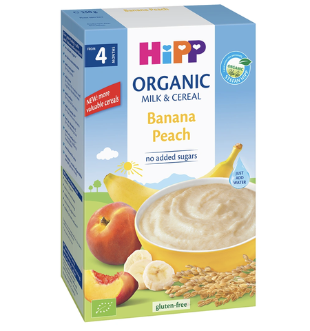 Bột ăn dặm Hipp vị Chuối Đào (4 tháng+)