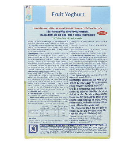 Bột ăn dặm Hipp vị hoa quả, sữa chua (8 tháng+)