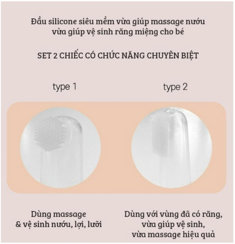 Set 2 bàn chải xỏ ngón silicon TGM kèm hộp đựng
