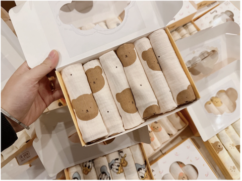 Set 6 khăn sữa nhăn BUNNY