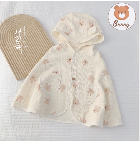 Áo choàng nắng vải xô Bunny