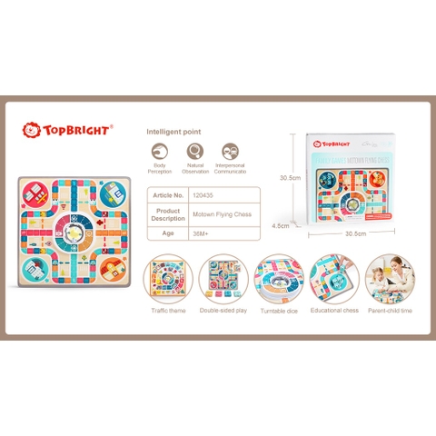 Bộ cờ cá ngựa ô tô gỗ Top Bright