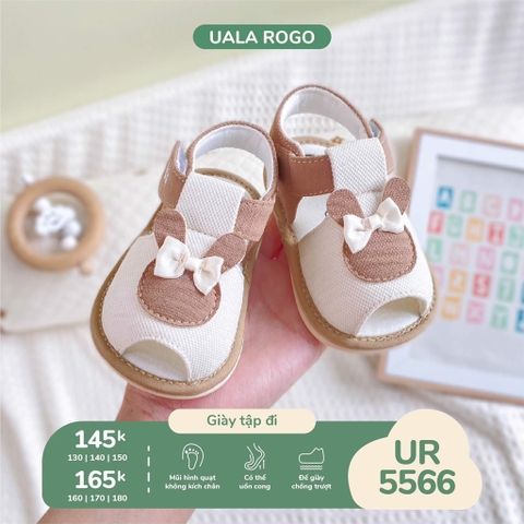 Dép tập đi đính nơ nâu Uala rogo
