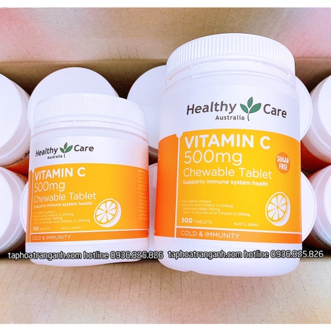 Viên ngậm Vitamin C 500mg Healthy Care Úc