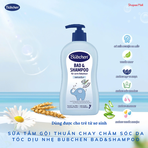 Sữa tắm gội Bubchen Bad & Shampoo 400ml 0M+