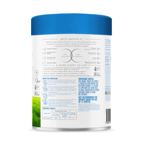 Sữa hữu cơ BELLAMY'S ORGANIC A2 số 3 800g (trên 12 tháng)