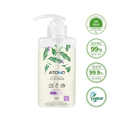 Nước rửa bình & chén đĩa thuần chay Atono2 chai 480g