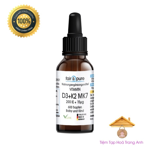 D3K2 Fair & Pure Đức 100% từ thực vật cho bé