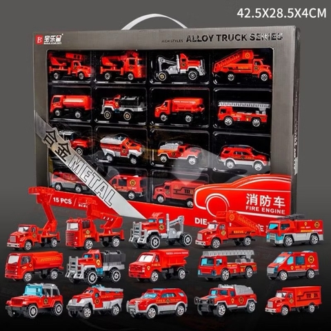 Set 15 xe ô tô chạy đà Die-Cast
