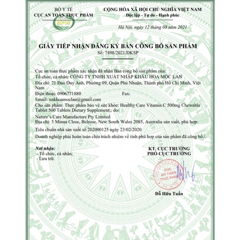 Viên ngậm Vitamin C 500mg Healthy Care Úc