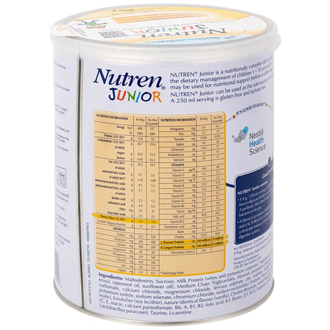 Sữa bột Nutren Junior hộp 800g Nestlé cho bé từ 1 tuổi