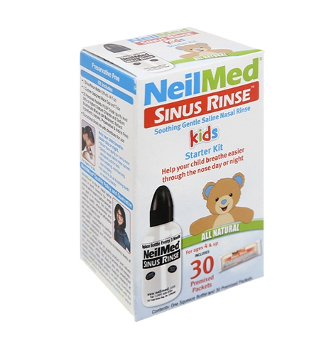 Set bình và muối rửa mũi NeilMed cho bé