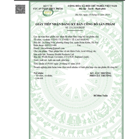 Acid Folic Blackmores bầu