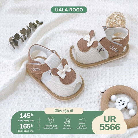 Dép tập đi đính nơ nâu Uala rogo