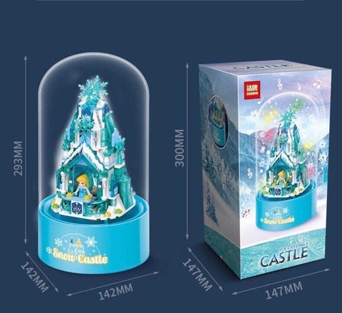Bộ ghép hình Lâu Đài Tuyết có đèn nhạc, phun tuyết.
