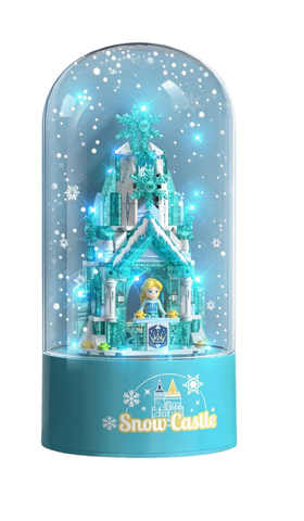 Bộ ghép hình Lâu Đài Tuyết có đèn nhạc, phun tuyết.