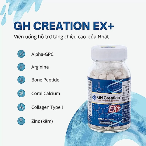 Viên uống tăng chiều cao GH Creation EX+ 270 viên (4 tuổi+)