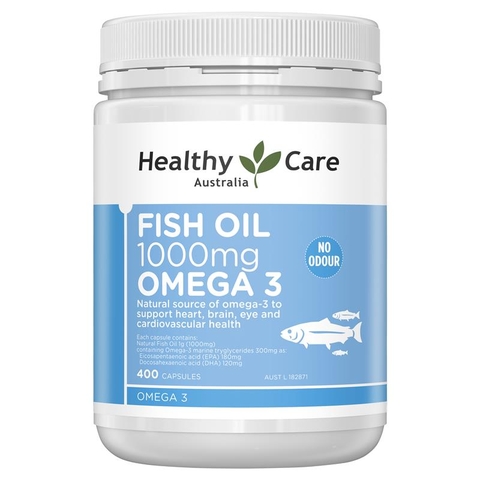 Viên uống dầu cá Healthy Care Fish Oil 1000mg Omega 3 Úc 400 viên