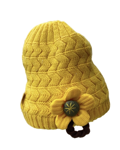 Mũ len chụp đính hoa