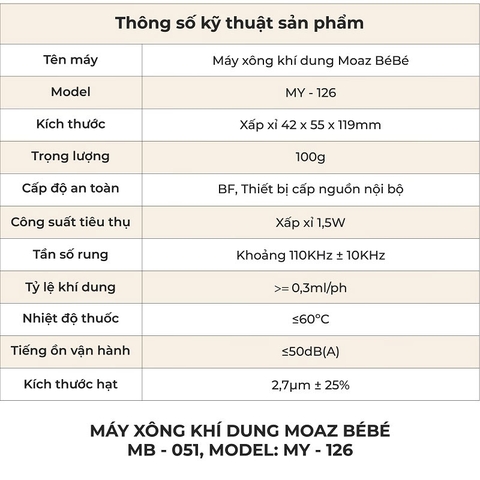 Máy xông khí dung cầm tay MOAZ BÉBÉ MB051