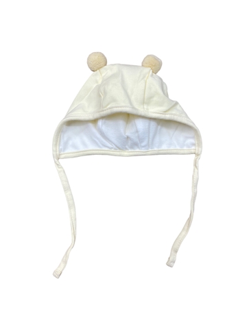 Mũ cotton trơn 2 quả bông có dây buộc