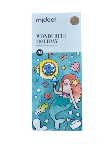 Bộ tranh tô màu nước kèm bút lông Mideer (20 tờ)