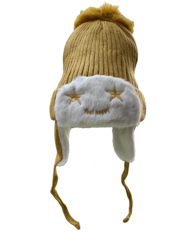 Mũ len trùm tai họa tiết ngôi sao