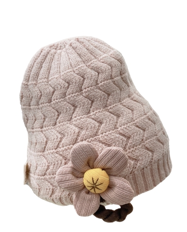 Mũ len chụp đính hoa