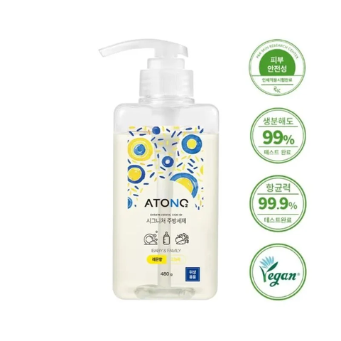 Nước rửa bình & chén đĩa thuần chay Atono2 chai 480g
