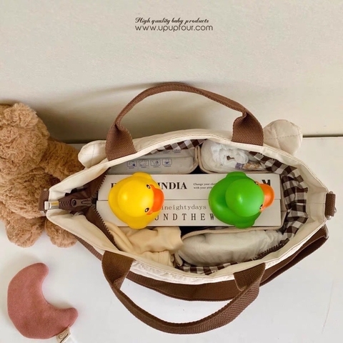 Túi bỉm sữa thêu Gấu