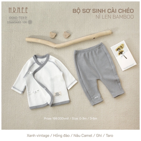 Bộ SS cài chéo nỉ len Bamboo Ghi HRNEE