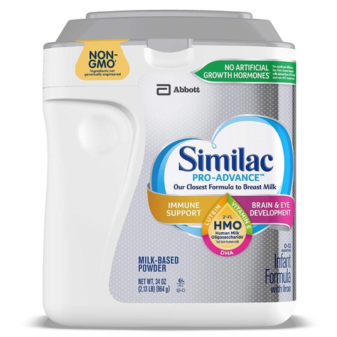 Sữa bột Similac Pro - Advance Non HMO - GMO cho bé từ 0 - 12 tháng 964g (Hộp nhựa)