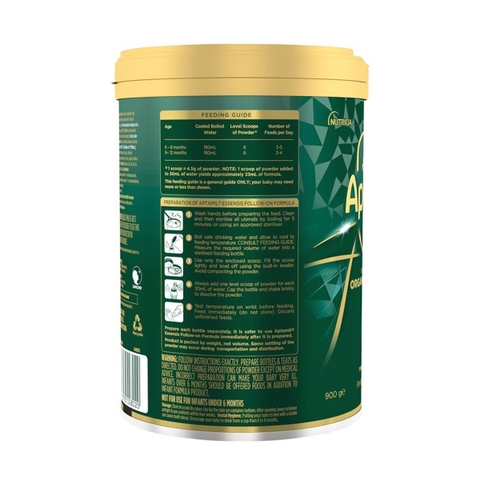 Sữa Aptamil Essensis Organic số 2 900g Úc (6 - 12 tháng)