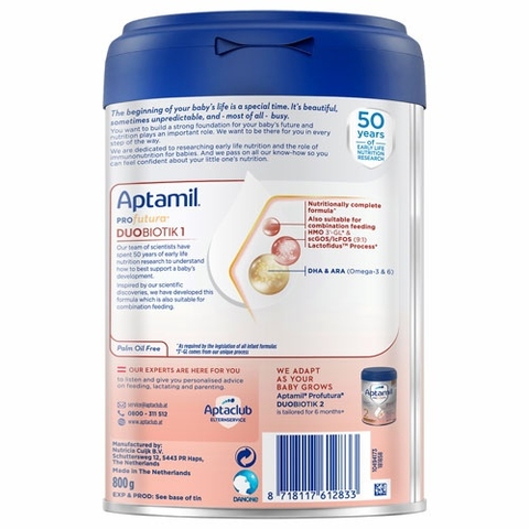 Sữa Aptamil Hà Lan Profutura Duobiotik 1 800g