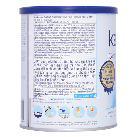 Sữa dê Kabrita Hà Lan số 1 hộp 400g cho trẻ 0-12 tháng