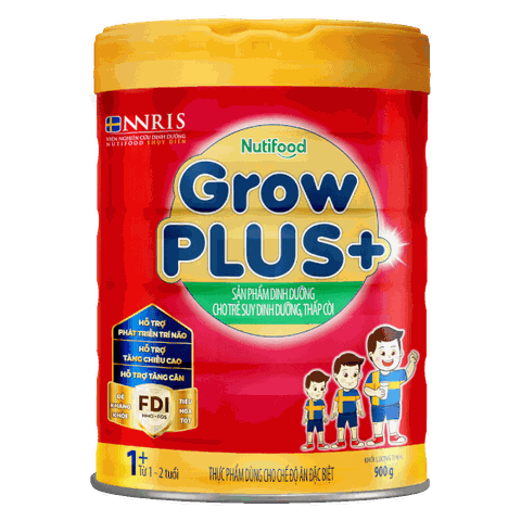 Sữa bột Nutifood Grow Plus đỏ hộp 900g (Từ 1-2 tuổi)