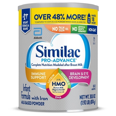 Sữa bột Similac Pro - Advance Non HMO - GMO cho bé từ 0 - 12 tháng 964g (Hộp nhựa)