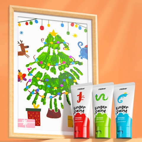 Bộ 8 màu vẽ tay Mideer Finger Paint (3 tuổi+)