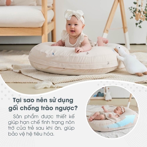 Gối chống trào ngược vải xô Muslin Bunny