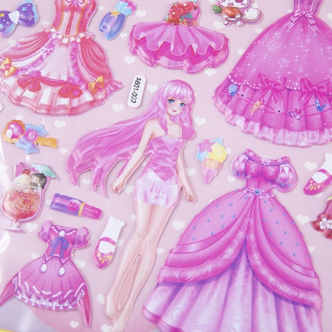 Set 2 bảng Sticker nổi 3D cỡ lớn nhiều hình