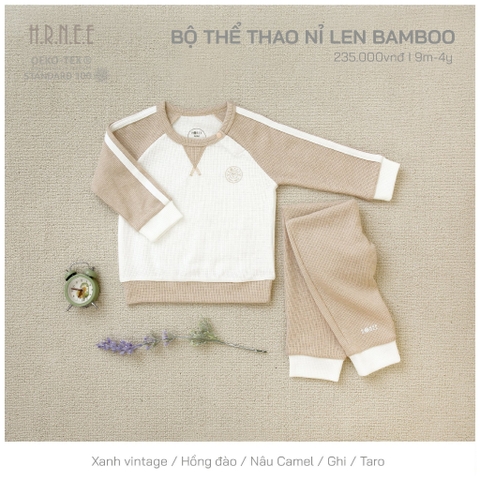 Bộ thể thao nỉ len Bamboo Nâu HRNEE