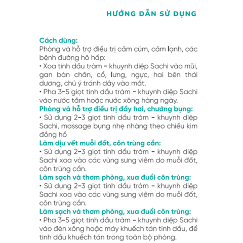 Tinh dầu Tràm, Khuynh Diệp Sachi