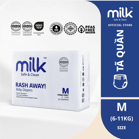 Bỉm thuần chay Milk Safe & Clean nội địa Malaysia
