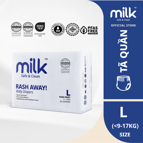 Bỉm thuần chay Milk Safe & Clean nội địa Malaysia