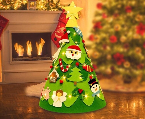 Cây thông 3D kèm đèn nháy